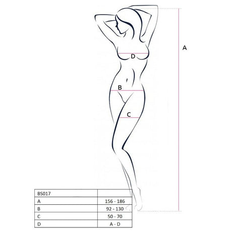 PASSION - WOMAN BS017 BODYSTOCKING BLACK ONE SIZE