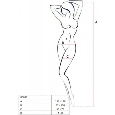 PASSION - BS099 BODYSTOCKING NEGRO TALLA UNICA