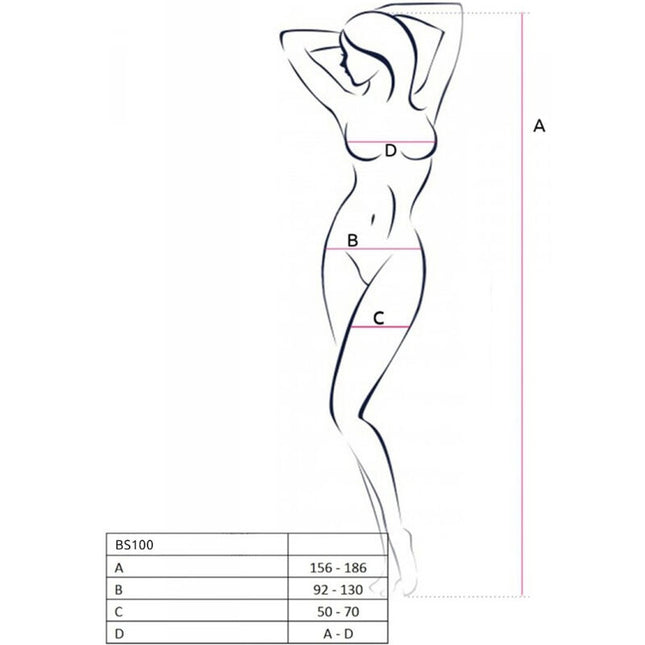 PASSION - BS100 BODYSTOCKING NEGRO TALLA UNICA