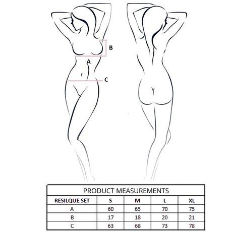 PASSION - RESILQUE BRA + THONG SET WHITE L/XL