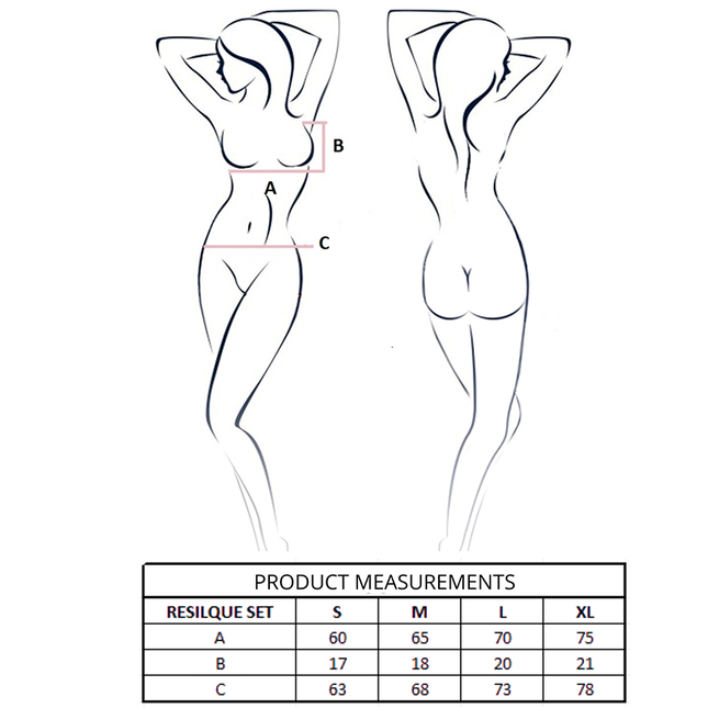 PASSION - RESILQUE BRA + THONG SET WHITE L/XL
