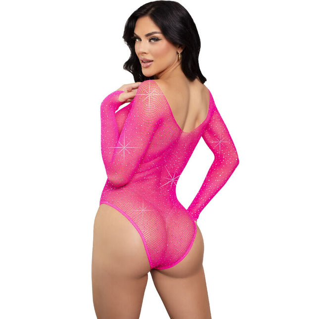 LEG AVENUE - BODY REJILLA CRISTALIZADA VERDE