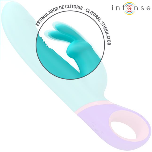 INTENSE - MONICA RABBIT VIBRATOR WITH ROTATING G-SPOT STIMULATOR BLUE