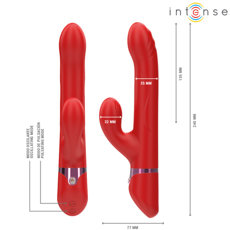 INTENSE - LELE MULTIFUNCTION VIBRATOR ROTATING & OSCILLATION & STIMULATION RED