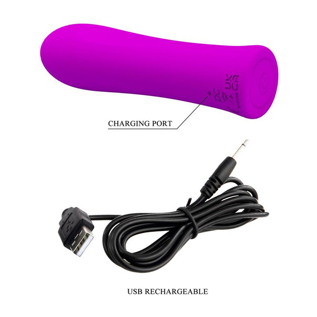 PRETTYLOVE Alfreda Violet – компактен силиконов вибратор с 12 режима
