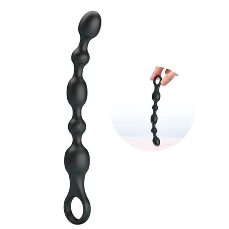 PRETTYLOVE Anal Beads with Vibration – водоустойчив анален вибратор с 10 режима