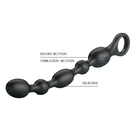 PRETTYLOVE Anal Beads with Vibration – водоустойчив анален вибратор с 10 режима