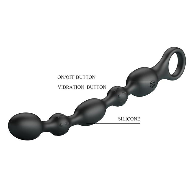PRETTYLOVE Anal Beads with Vibration – водоустойчив анален вибратор с 10 режима