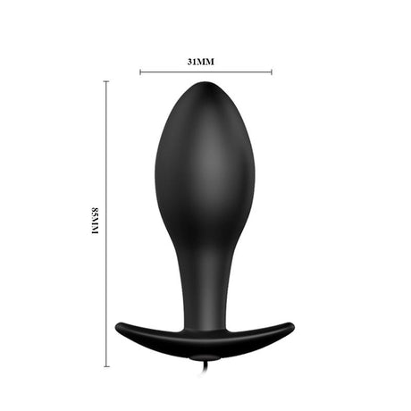 PRETTYLOVE Black Anchor – анален плъг с дистанционно и 12 вибрационни режима