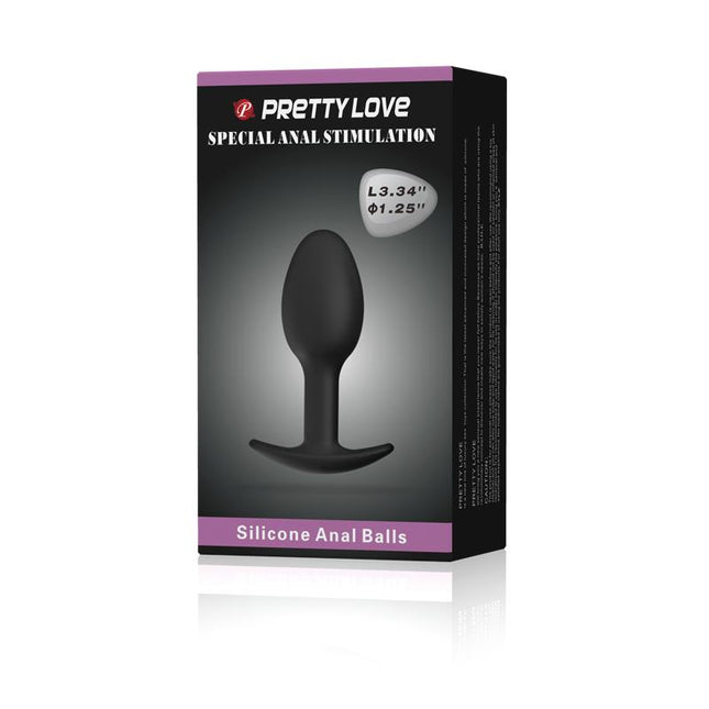 PRETTYLOVE Anal Plug Black with Ball – ергономичен анален плъг с тежест