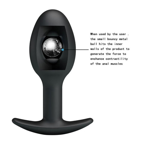 PRETTYLOVE Anal Plug Black with Ball – ергономичен анален плъг с тежест