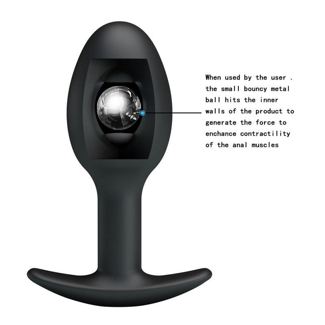 PRETTYLOVE Anal Plug Black with Ball – ергономичен анален плъг с тежест