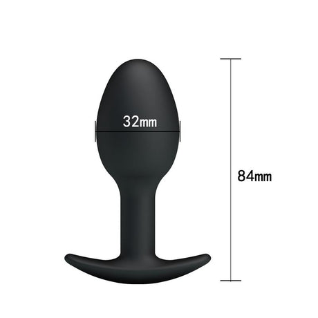 PRETTYLOVE Anal Plug Black with Ball – ергономичен анален плъг с тежест