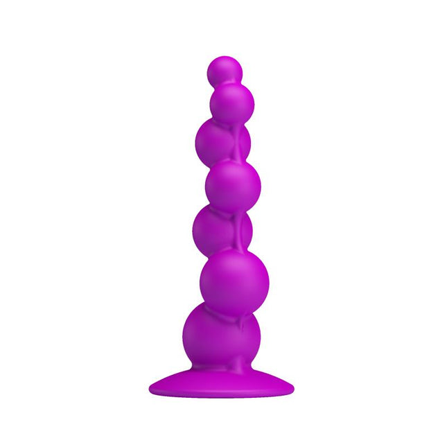 PRETTYLOVE Passion Purple – анален плъг с вендуза и меко докосване
