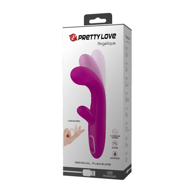 PRETTYLOVE Angelique Tickling Vibe USB – многофункционален вибратор с гъвкав дизайн