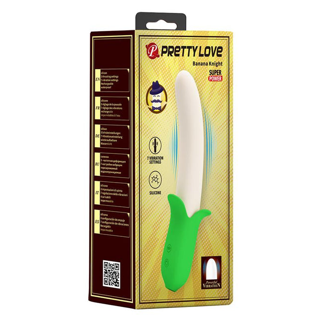 PRETTYLOVE Banana Geek Vibe USB – многофункционален силиконов вибратор с 7 режима
