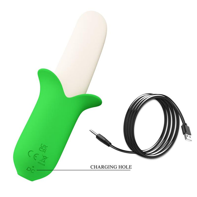 PRETTYLOVE Banana Geek Vibe USB – многофункционален силиконов вибратор с 7 режима