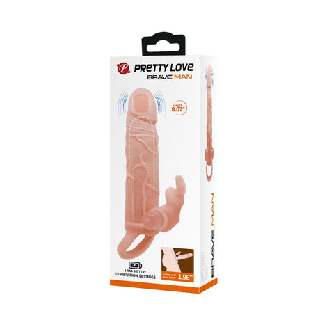 PRETTYLOVE Brave Man – пенис ръкав с вибрации и стимулиращ заек