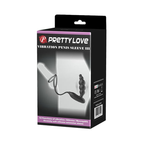 PRETTYLOVE Butt Plug and Penis Ring – вибриращ комплект с 12 режима