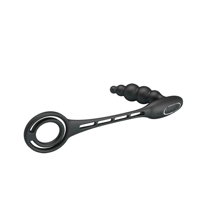 PRETTYLOVE Butt Plug and Penis Ring – вибриращ комплект с 12 режима