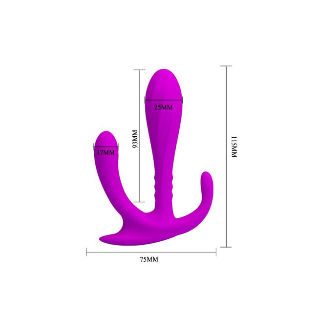 PRETTYLOVE Edgar Purple – анален плъг с три текстури, водоустойчив