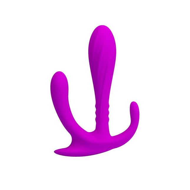 PRETTYLOVE Edgar Purple – анален плъг с три текстури, водоустойчив