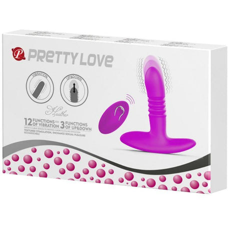 PRETTYLOVE Heather Up and Down – водоустойчив анален плъг с вибрации и движение