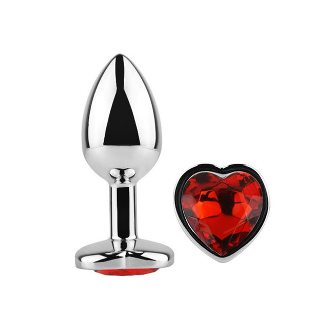 Butt Plug with Heart Jewel CorazÛn Red Scarlet Size M