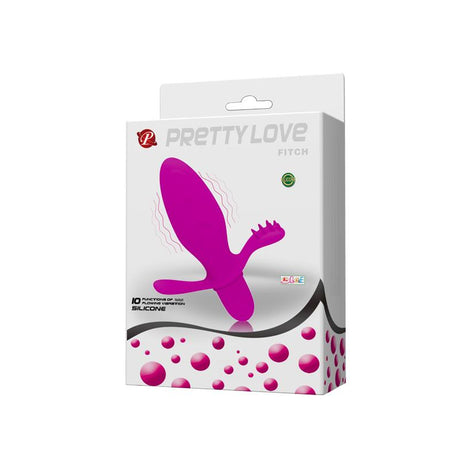 PRETTYLOVE Fitch Purple – анален плъг с вибрация и 10 режима