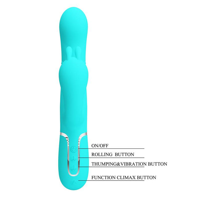 PRETTYLOVE Cammy Tripple Rabbit – вибратор с тройна стимулация и въртящи се топчета