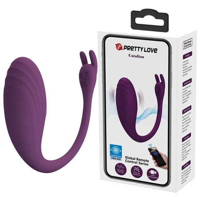 PRETTYLOVE Catalina – вибриращо яйце с контрол през приложение, лилаво