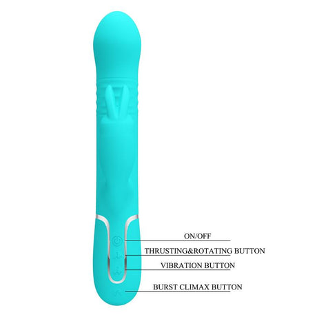 PRETTYLOVE Coale – вибратор с въртящи се топчета и тласъци, USB зареждане