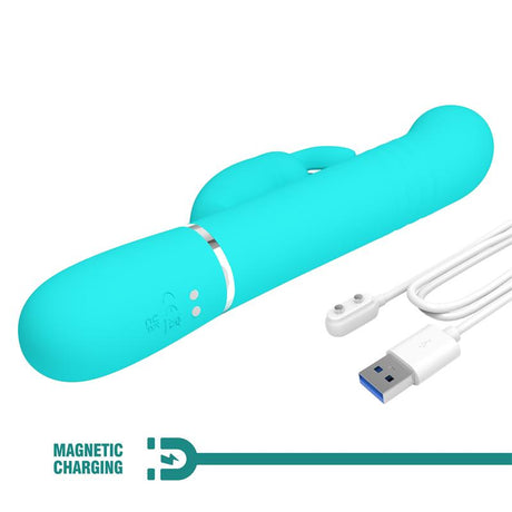 PRETTYLOVE Coale – вибратор с въртящи се топчета и тласъци, USB зареждане