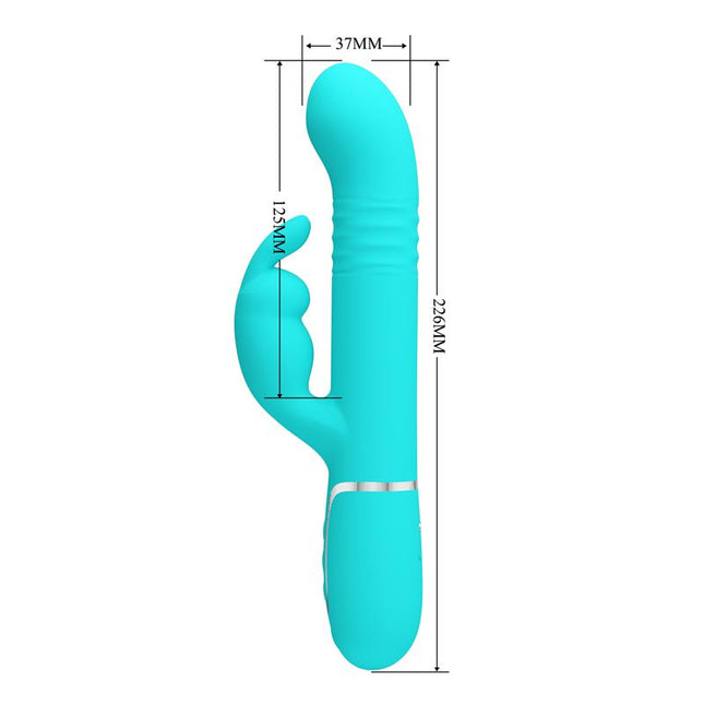PRETTYLOVE Coale – вибратор с въртящи се топчета и тласъци, USB зареждане