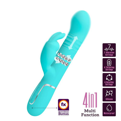 PRETTYLOVE Coale – вибратор с въртящи се топчета и тласъци, USB зареждане