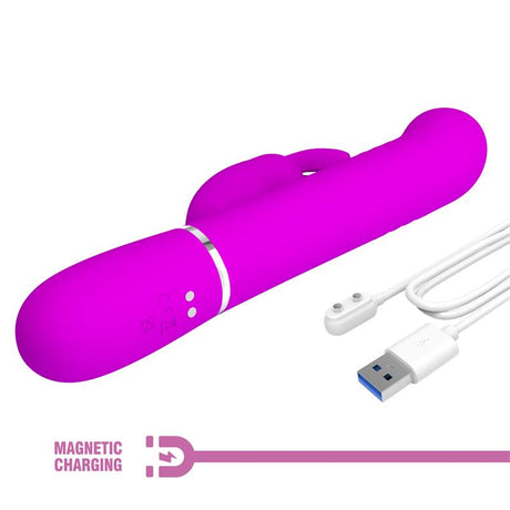 PRETTYLOVE Coale – вибратор с въртеливи и тласкащи движения, USB