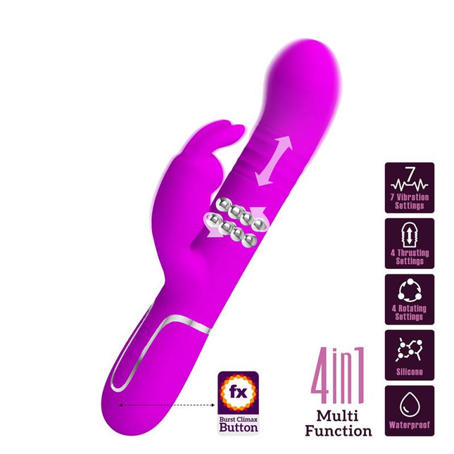 PRETTYLOVE Coale – вибратор с въртеливи и тласкащи движения, USB