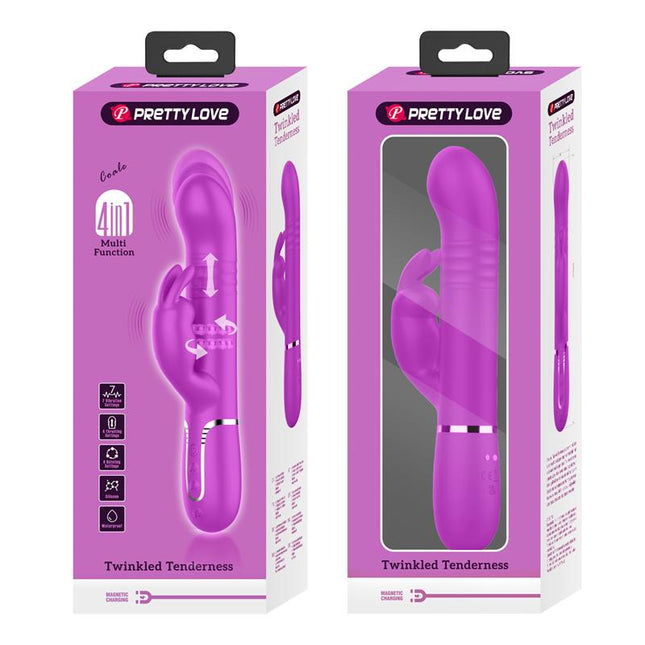 PRETTYLOVE Coale – вибратор с въртеливи и тласкащи движения, USB