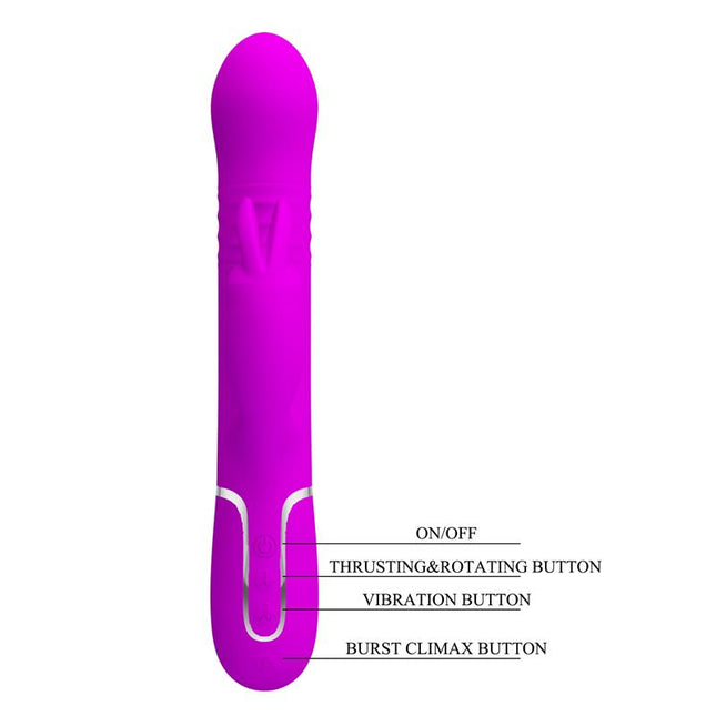 PRETTYLOVE Coale – вибратор с въртеливи и тласкащи движения, USB