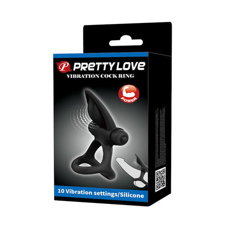 PRETTYLOVE Cock Ring with Vibration – пръстен с вибрации за двойки