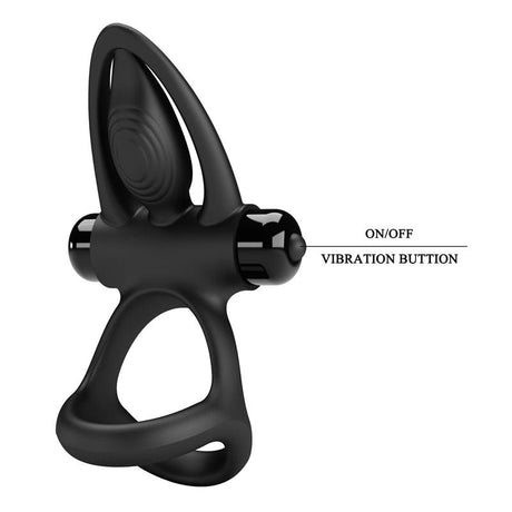 PRETTYLOVE Cock Ring with Vibration – пръстен с вибрации за двойки