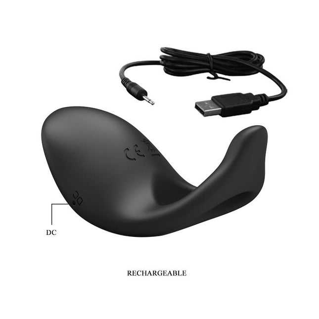 PRETTYLOVE Gemma USB – силиконов пенис ринг с вибратор