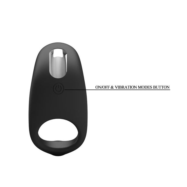 PRETTYLOVE Gemma USB – силиконов пенис ринг с вибратор