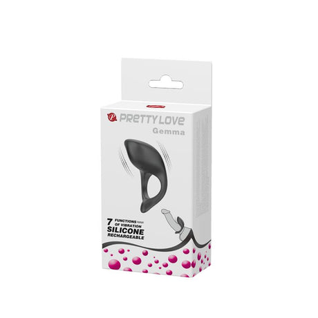 PRETTYLOVE Gemma USB – силиконов пенис ринг с вибратор