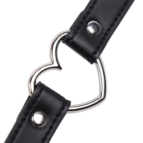 Collar with Heart Shaped Hoop Adjustable 41,5 cm Black