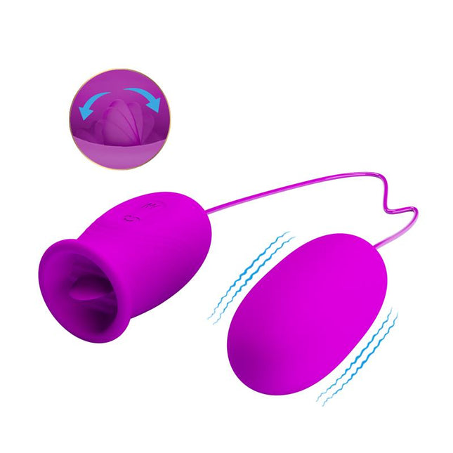 PRETTYLOVE Daisy – вибриращо яйце с двойна стимулация и функция за облизване