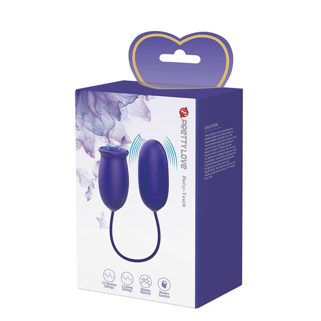 PRETTYLOVE Daisy Youth – яйцевиден вибратор с функция за обливане
