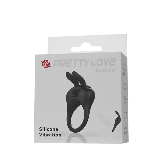 PRETTYLOVE Davion – вибриращ пенис пръстен с клитор стимулатор