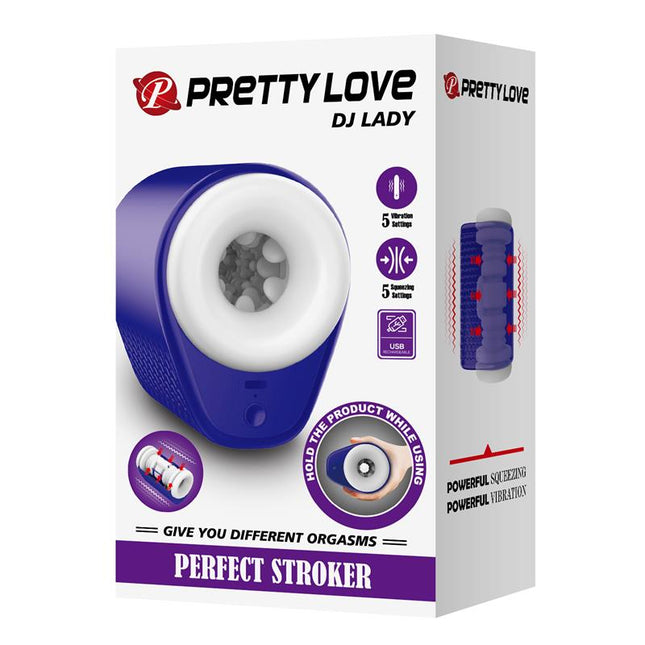 PRETTYLOVE Dj Lady Men – вибриращ мастурбатор с регулируемо стискане