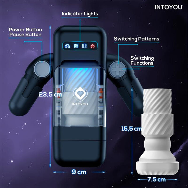 Elon Intelligent Masturbator with Up and Down Movement, Vibration, Heat and Phone Holder
